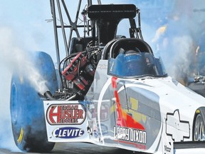 Four-time NHRA champion Larry Dixon will run in the Mopar Nitro Jam Nationals this weekend in Grand Bend, despite having no sponsor. (Special to Postmedia News)