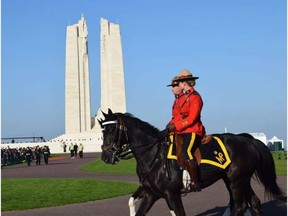 Two RCMP officers at the Vimy Memorial. LOIS ANN BAKER / SUPPLIED