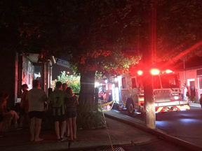 Firefighters are on the scene at a fire at 179 Armstrong St. on Wednesday, Aug. 2, 2017. ASHLEY FRASER / POSTMEDIA