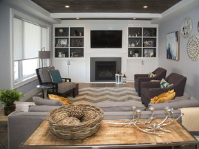 The Rosser family living room and the rest of their new Strathroy home was expertly inspired by consultation with London designer Rebecca Courey. (MIKE HENSEN, The London Free Press)