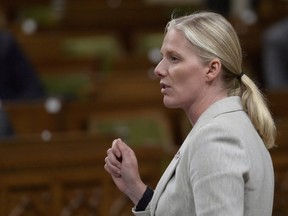 Minister of Environment and Climate Change Catherine McKenna responds to a question during Question Period in the House of Commons in Ottawa on June 16, 2017. (Adrian Wyld/The Canadian Press)