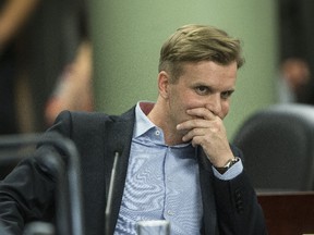 Councillor Joe Cressy listens to city staff during a committee meeting on June 19, 2017. (CRAIG ROBERTSON/TORONTO SUN)
