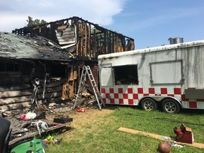 BRUCE BELL/THE INTELLIGENCER
Little is left of a home and apartment on County Road 3 in Ameliasburgh after a Monday night fire. The community is rallying to help the apartment tenant as well as the home owners.