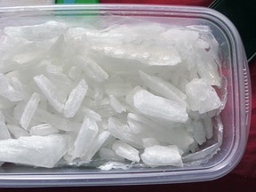 More than 950 gms of crystal methamphetamine seized by police from a Notch Hill Road residence in Kingston, Ont. on Wednesday August 2, 2017. Photo supplied by Kingston Police