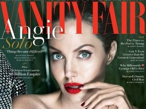 The Vanity Fair cover featuring Angelina Jolie. (SCREENGRAB)