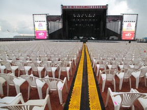 The live music action is delayed by a severe thunderstorm warning out at Big Valley Jamboree in Camrose Friday. Fish Griwkowsky/Postmedia