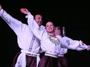 Dancers perform at the Ukraine-Kyiv pavilion, held at Maples Collegiate in Winnipeg during Folklorama, on Sun., Aug. 9, 2015. Ukraine-Kyiv is one of 10 pavilions that will take part in a pilot project where patrons can buy tickets in advance for 2017 Folkorama which begins Sunday, Aug. 6, 2017. Kevin King/Winnipeg Sun/Postmedia Network