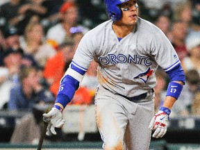 Jays’ Ryan Goins hit his fifth home run of the season Friday 
in Houston, a career high. He’s hitting .328 with RISP. (AP)