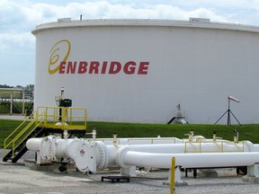 A tank farm at the Enbridge pipelines terminal in Sarnia, Ont., is shown in this file photo. Ontario's energy minister, and others in the province, have written to a Michigan state advisory board in support of the continued operation of the Line 5 oil and gas pipeline that crosses the state on the way to Sarnia.
File photo/Sarnia Observer/Postmedia Network