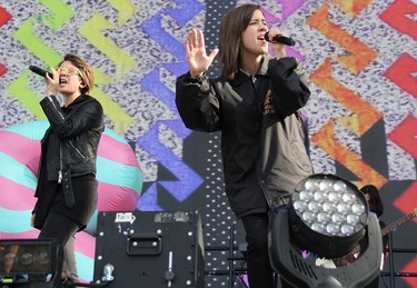 Tegan and Sara perform at the Osheaga Music and Arts Festival in Montreal on Sunday, August 6, 2017. (Photo: John Williams, Special to Postmedia Network)