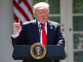 In this Thursday, June 1, 2017 file photo, President Donald Trump speaks about the U.S. role in the Paris climate change accord in the Rose Garden of the White House in Washington. (AP Photo/Pablo Martinez Monsivais, File)