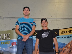 Grande Prairie's Brandon Miller, left, and Doug Howson, right, finished first and third respectively at the Canadian Death Race over the long weekend in Grande Cache. PHOTO SUBMITTED