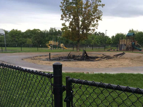 Parents and students arrived at Le Phare School for the day-camp program on July 13 to find the kindergarten play structure had been burned to the ground sometime during the night.