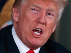 President Donald Trump talks about North Korea during a briefing on the opioid crisis, Tuesday, Aug. 8, 2017, at Trump National Golf Club in Bedminster, N.J. (AP Photo/Evan Vucci)