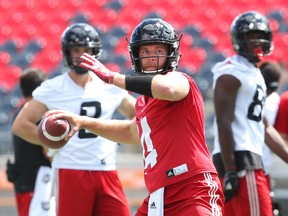 Ryan Lindley of the Ottawa Redblacks during practice at TD Place in Ottawa on Aug. 8, 2017. (Jean Levac/Postmedia)