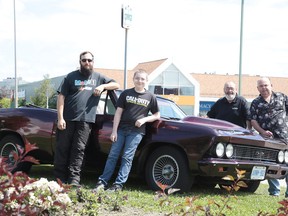 Aries  Johnston along with John Montpellier, Gerry Montpellier and Bob Johnston at the small park on Lorne street where a monument to honour organ donors will be erected in Sudbury, Ont. on Wednesday August 9, 2017. Gino Donato/Sudbury Star/Postmedia Network