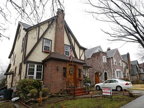 This Jan. 17, 2017 file photo shows the boyhood home of President Donald Trump in New York. The 1940 Tudor-style house in Queens is on Airbnb and is being offered for $725 a night. (AP Photo/Kathy Willens)