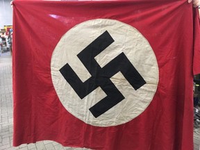 A Nazi flag for sale at Pickering Markets (Canadian Friends of Simon Wiesenthal Center for Holocaust Studies)