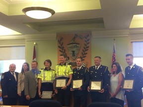 Huron County Paramedic Services members, along with Huron County OPP members were presented life-saving awards at the County Council meeting earlier this week.