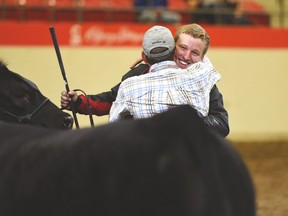 Devon Scott from Arrowwood won the Grand Champion Steer title at the Junior Steer Classic at the Calgary Stampede grounds on July 16. Photo courtesy of ShowChampions Inc.