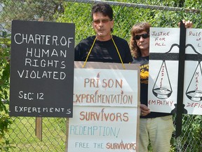 Former inmates of Canadian penitentiaries, James (left) and Donny Hogan will be marching throughout Kingston in honour of Prisoner Justice Day on Thursday August 10
 2017. Megan Glover/Whig-Standard/Postmedia Network