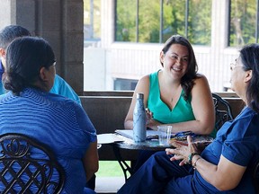 SUBMITTED PHOTO
Emily McCartney-Maracle meets with community members from Cat Lake First Nations during the recent Teach For Canada summer enrichment program in Thunder Bay earlier this month. McCartney-Maracle has accepted a two-year contract to teach Grade 1 in Cat Lake.