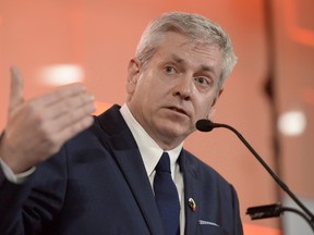 Charlie Angus participates in the first debate of the federal NDP leadership race with Guy Caron, Niki Ashton and Peter Julian, in Ottawa on Sunday, March 12, 2017. Angus is in Quebec City today, where he is getting back into campaign mode after taking a step back due a family illness. THE CANADIAN PRESS/Justin Tang
