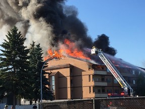 Apartment fire in Edmonton's Northwest. Photo by Ashok Sethi