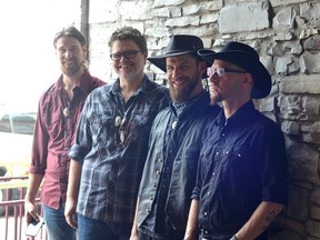 The Swinging Doors, made up of Kingston locals, from left, Patrick Thompson, Damien Johnson, Joseph Lee and Landon Chatterton in at the Brew Pub in Kingston will be performing this weekend at the Amherst Island Emerald Music Festival. (Megan Glover/The Whig-Standard)