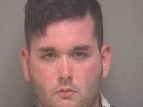 James Alex Fields Jr., of Ohio, has been charged with second-degree murder, three counts of malicious wounding, and one count related to leaving the scene after he allegedly rammed his cars into a group of people protesting a white nationalist rally in Charlottesville, Va., on Saturday, Aug. 12, 2017. (HO)