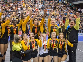 Team Manitoba reigned supreme in women’s volleyball last night, defeating Alberta to capture the gold medal. (Photos courtesy of Joey Traa/Team Manitoba)