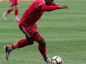 Eddie Edward scored the first goal for Ottawa Fury FC in a 3-1 victory over Charlotte on Saturday at TD Place. (ASHLEY FRASER/Postmedia files)