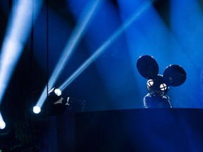 Deadmau5 performs during the 2015 Juno Awards in Hamilton, Ont., on March 15, 2015. The Canadian DJ, real name Joel Zimmerman, was married on Saturday. (Nathan Denette/The Canadian Press/Files)