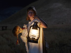 This image released by Warner Bros Pictures shows Lulu Wilson in "Annabelle: Creation." (Warner Brothers Pictures via AP)