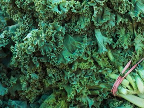 Kale is seen at a Farmer's Market where locally grown produce is sold August 13, 2015 in Fairfax, Virginia. AFP PHOTO/PAUL J. RICHARDS/Getty/Files