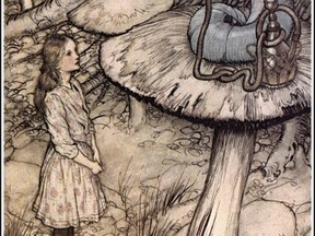 An illustration of Alice and the Caterpillar from the 1907 edition of "Alice's Adventures in Wonderland."  (Arthur Rackham/Wikimedia Commons/HO)