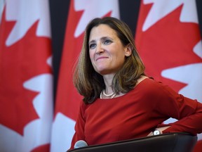 Foreign Affairs Minister Chrystia Freeland discusses modernizing NAFTA at public forum at the University of Ottawa in Ottawa on Monday, Aug. 14, 2017. THE CANADIAN PRESS/Sean Kilpatrick