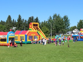 A large number of children took advantage of the free admission and numerous bouncy toys they could play in.