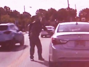 Police dashcam video of the arrest.