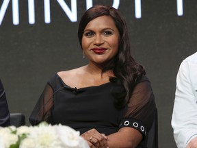 In this July 27, 2017, file photo, creator/executive producer/actress Mindy Kaling participates in the "The Mindy Project" panel during the Hulu Television Critics Association Summer Press Tour at the Beverly Hilton in Beverly Hills, Calif. Kaling announced in a preview of an interview with NBC's "Today" show released Aug. 15, 2017, that she is pregnant. (Photo by Willy Sanjuan/Invision/AP, File)