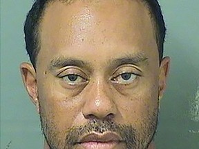 This file photo taken on May 29, 2017 shows a booking photo obtained May 29, 2017 courtesy of the Palm Beach County Sheriff's Office show golfer Tiger Woods. (AFP)