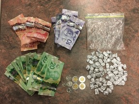 RCMP seized drugs, liquor and cash during a quad traffic stop in the community of Cross Lake on Saturday, Aug. 12, 2017. Cross Lake is located about 520 kilometres north of Winnipeg. HANDOUT/RCMP