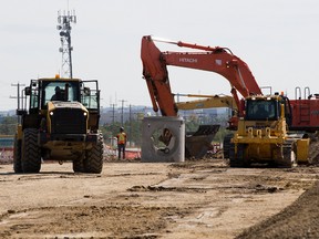 Crews work on the Gerry Wright Operations and Maintenance Facility as part of Valley Line LRT construction, near 75 Street and 51 Avenue, in Edmonton Thursday Aug. 3, 2017. Photo by David Bloom