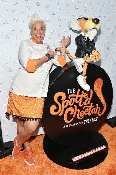 The Spotted Cheetah opens in New York City with celebrity chef Anne Burrell, serving up a limited-time Cheetos-infused culinary experience on August 15, 2017 in New York City.  (Photo by Mike Coppola/Getty Images for Cheetos)