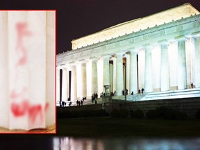 The Lincoln Memorial was hit by vandals overnight. (AFP)