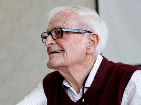 Intelligencer file photo
Harry Leslie Smith, author and activist for the poor and for the preservation of social democracy, speaks in Belleville back in 2015. Smith doesn’t believe President Donald Trump will remain in power for much longer.