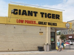 Shoppers walk out of the Giant Tiger in St. Thomas located on Talbot Street. The Canadian discount store will be moving to the Elgin Mall. The new location will be opening in March 2018. (Laura Broadley/Times-Journal)