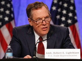 U.S. Trade Representative Robert Lighthizer speaks during a news conference, Wednesday, Aug. 16, 2017, at the start of NAFTA renegotiations in Washington. (AP Photo/Jacquelyn Martin)
