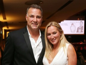 Eric Lindros and his wife Kina in London on Aug. 16, 2017. (Mike Hensen/The London Free Press/Postmedia Network)