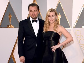 Leonardo DiCaprio and Kate Winslet attend the 88th Annual Academy Awards at Hollywood & Highland Center on February 28, 2016 in Hollywood, California. (Photo by Jason Merritt/Getty Images)